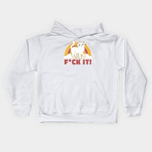 Cute white cat animal Kids Hoodie